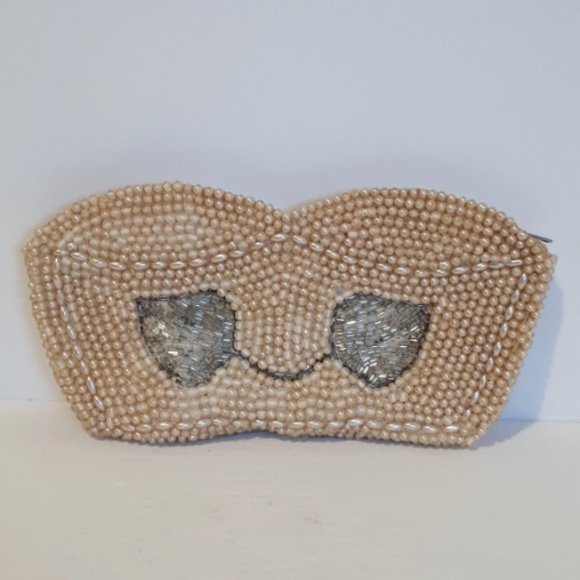 Vintage Beaded Purse Clutch Makeup Bag Du-Val Japan Vintage 1950s - Picture 7 of 7